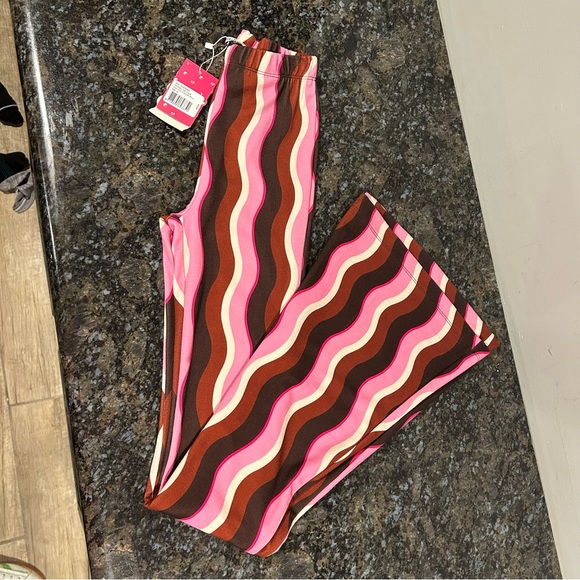 NWT Catwalk Junkie Stretchy Bell Bottom Flare Funky Leggings Euro Size 34 - Picture 3 of 6